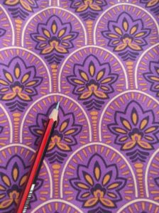 coton imp art floral violet et orange