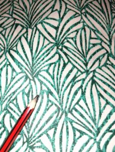 coton imp feuilles vertes fond blanc